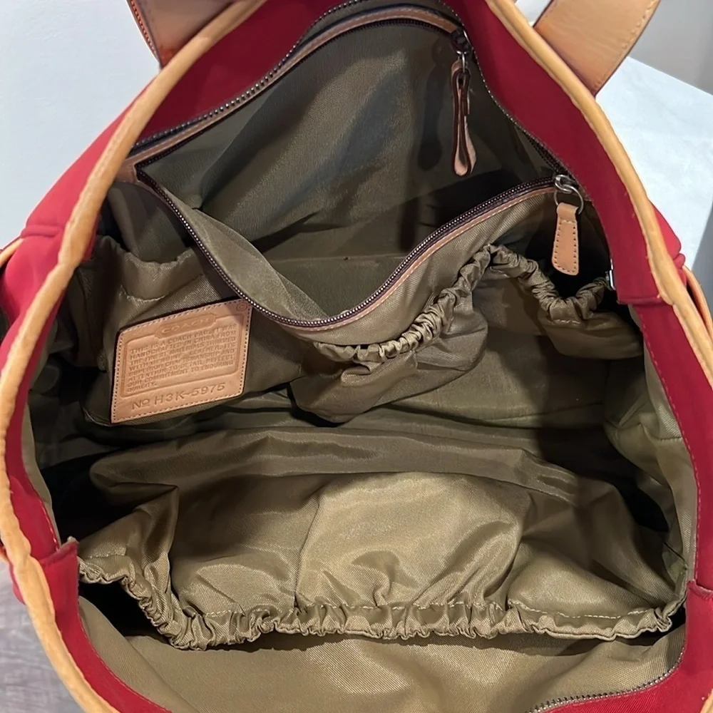 🔥Coach Red and Tan Totes with Gold Hardware Diaper Bag🔥